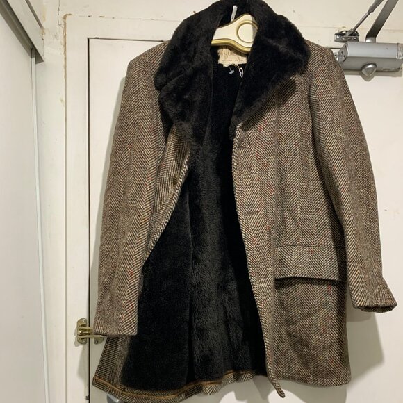 VINTAGE B ALTMAN & CO SHERPA LINED TWEED TRENCH COATS SIZE 38/S - Picture 14 of 15